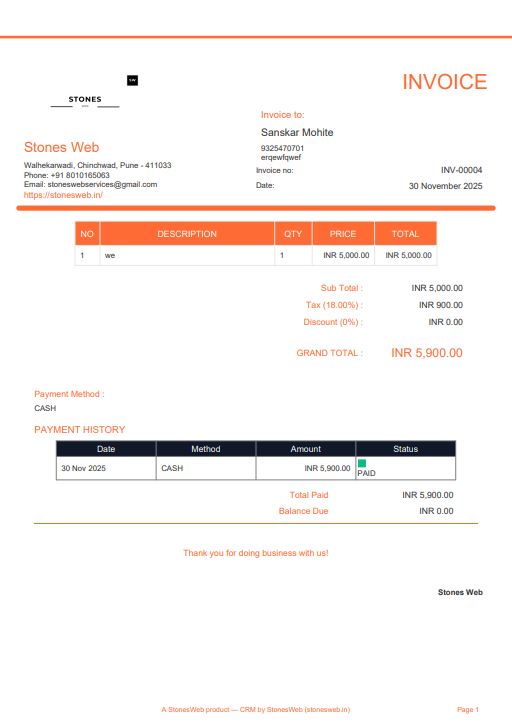Invoices preview
